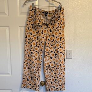 Maeve Floral Pants in Yellow and Black
